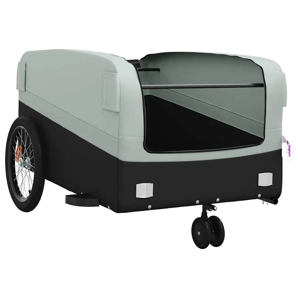 Bike Trailer 45kg Load Capacity Grey Iron Cart Cargo Hauling Bicycle Accessories