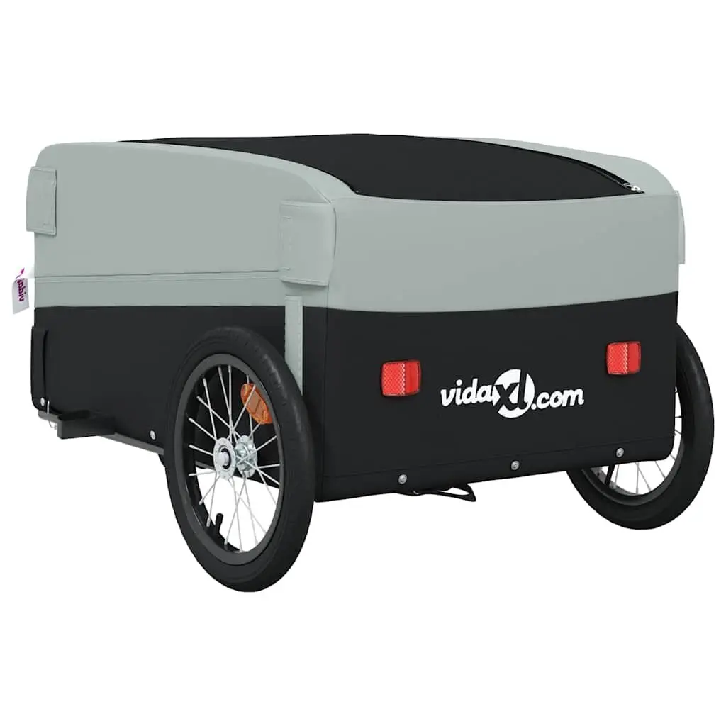 Bike Trailer 45kg Load Capacity Grey Iron Cart Cargo Hauling Bicycle Accessories