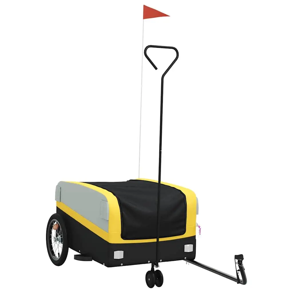 Bike Trailer Yellow Heavy Duty Cargo Cart 45kg Load Capacity Bicycle Hauler