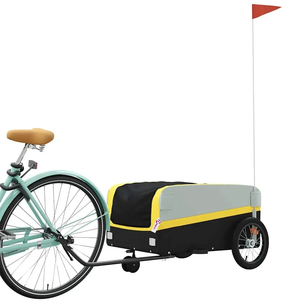 Bike Trailer Yellow Heavy Duty Cargo Cart 45kg Load Capacity Bicycle Hauler