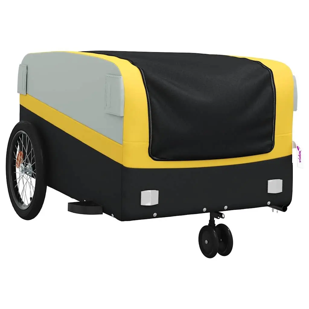 Bike Trailer Yellow Heavy Duty Cargo Cart 45kg Load Capacity Bicycle Hauler