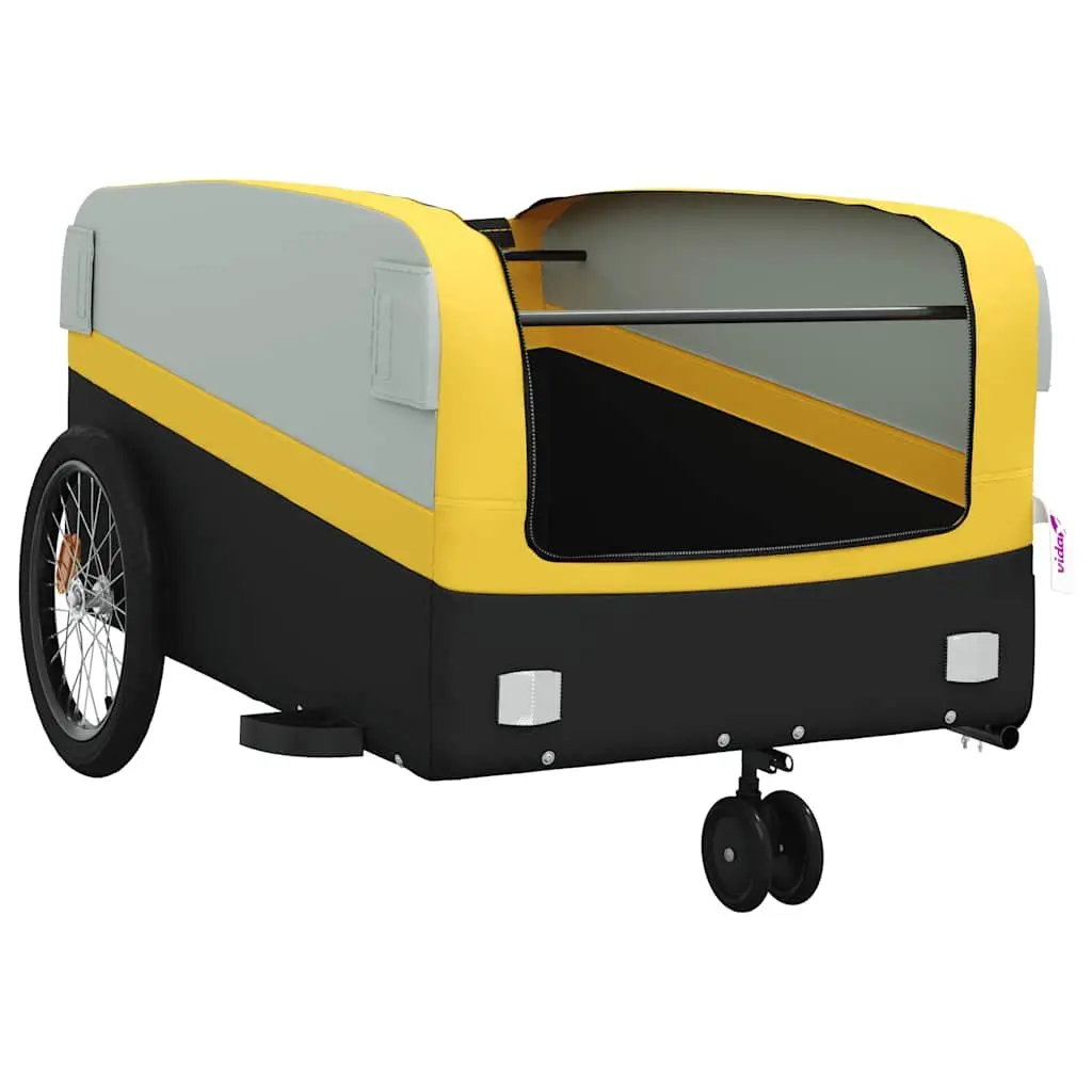 Bike Trailer Yellow Heavy Duty Cargo Cart 45kg Load Capacity Bicycle Hauler
