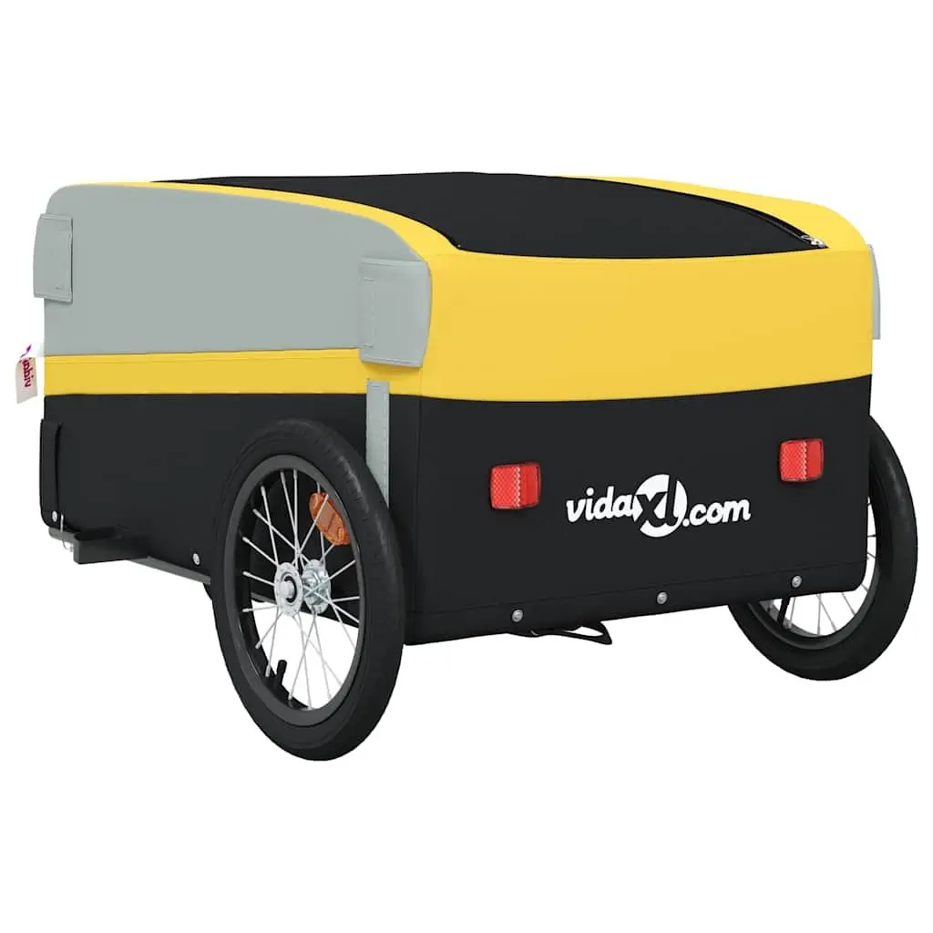 Bike Trailer Yellow Heavy Duty Cargo Cart 45kg Load Capacity Bicycle Hauler