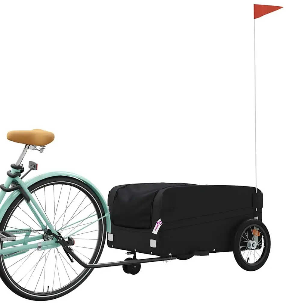 Bike Trailer Cargo Cart for Heavy Goods Black 45kg