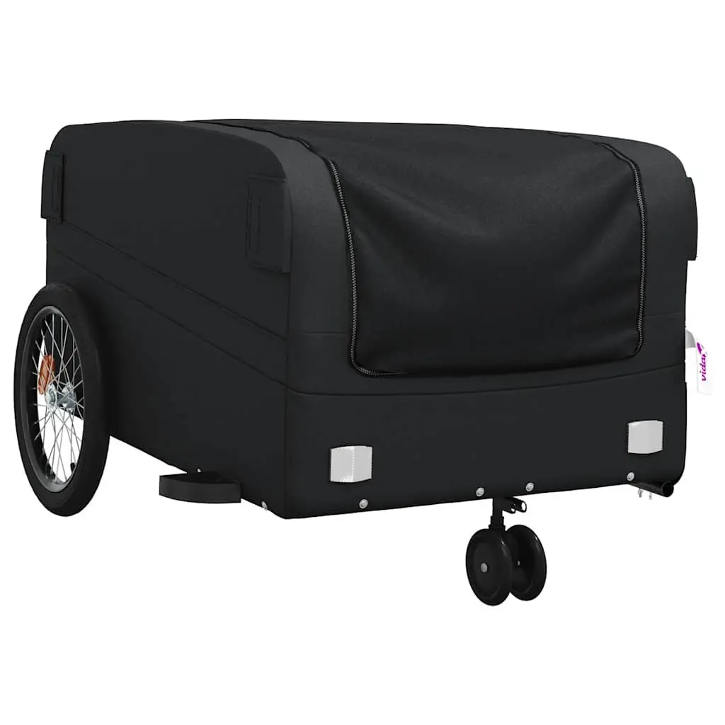Bike Trailer Cargo Cart for Heavy Goods Black 45kg
