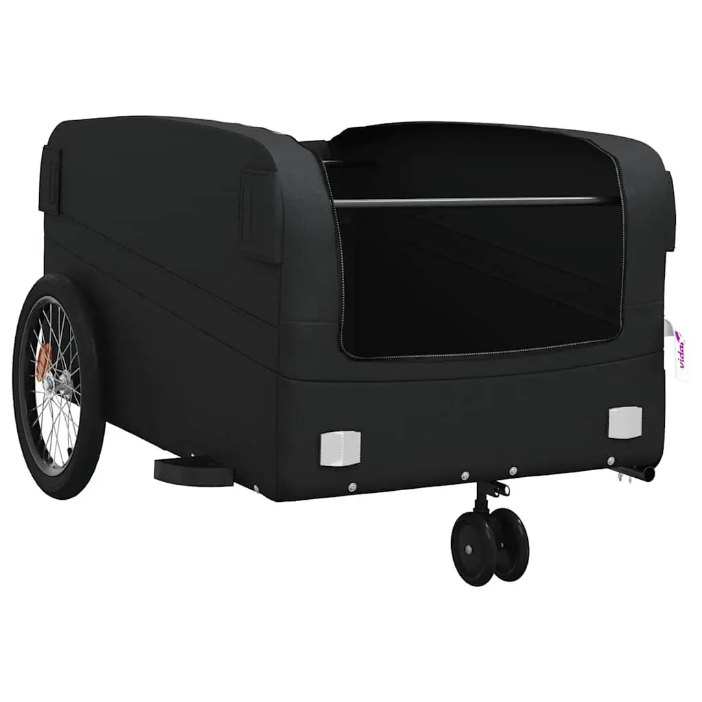 Bike Trailer Cargo Cart for Heavy Goods Black 45kg