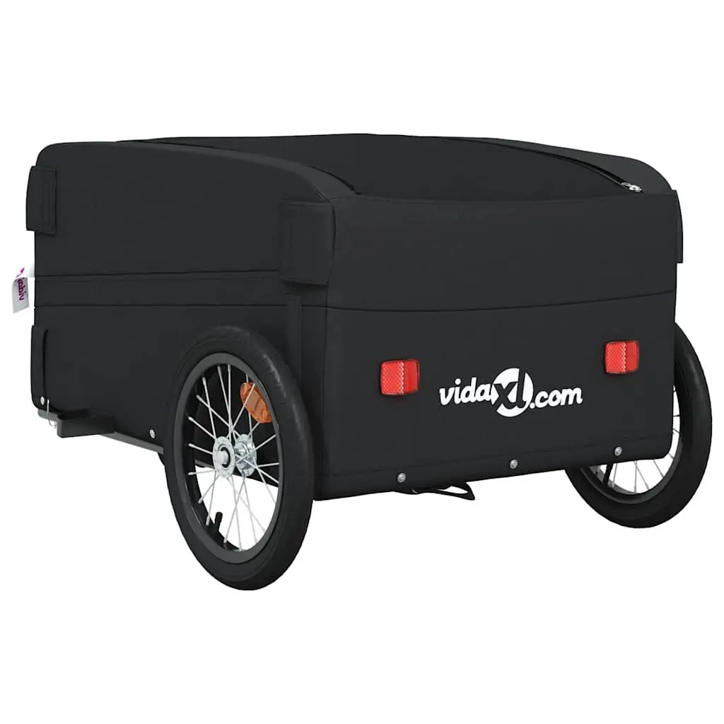 Bike Trailer Cargo Cart for Heavy Goods Black 45kg