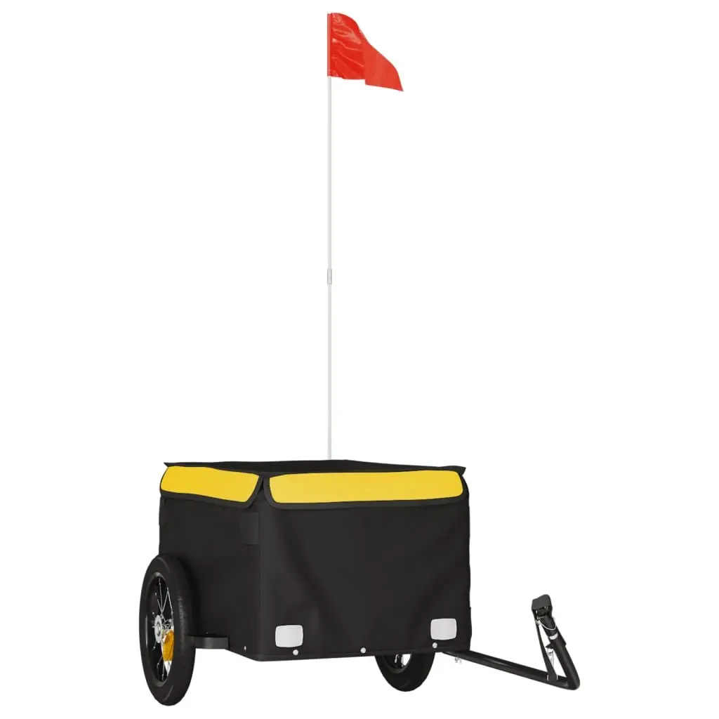Bike Trailer for Cargo Transport Iron Construction Yellow