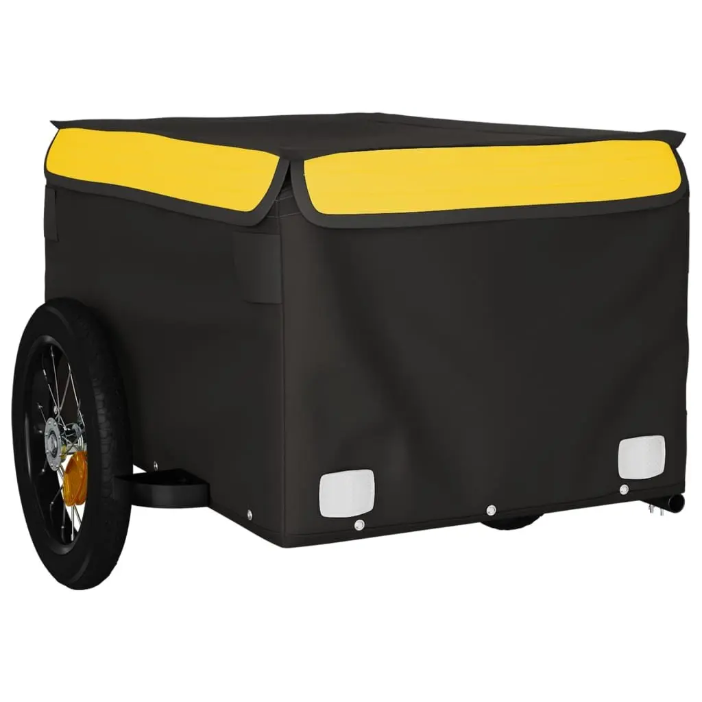 Bike Trailer for Cargo Transport Iron Construction Yellow