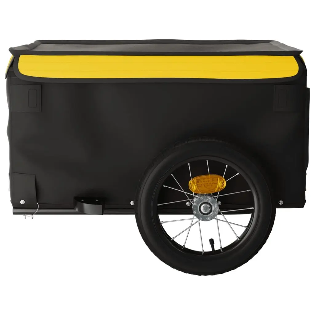 Bike Trailer for Cargo Transport Iron Construction Yellow