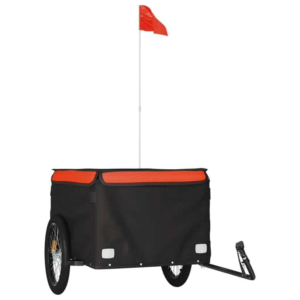 Bike Trailer Black 45kg Cargo Cart Heavy Load Bicycle Hauler Tow Bar Safety