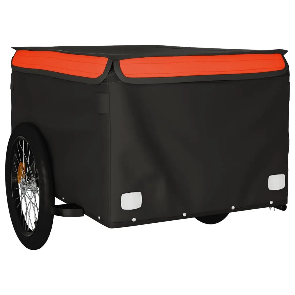 Bike Trailer Black 45kg Cargo Cart Heavy Load Bicycle Hauler Tow Bar Safety
