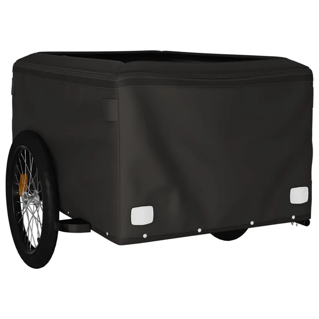 Bike Trailer Black 45kg Cargo Cart Heavy Load Bicycle Hauler Tow Bar Safety