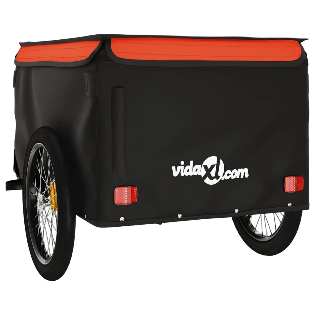 Bike Trailer Black 45kg Cargo Cart Heavy Load Bicycle Hauler Tow Bar Safety