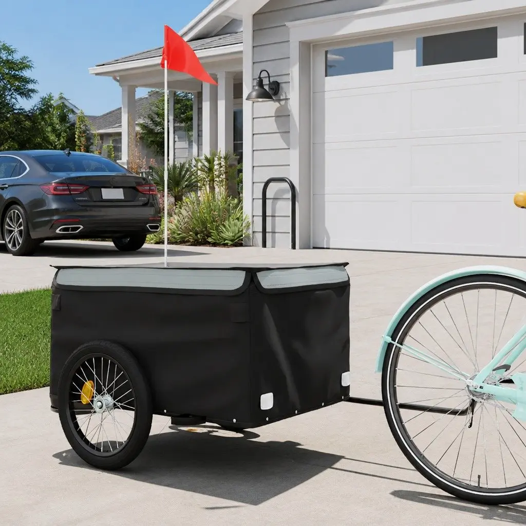 Bike Trailer 45kg Load Capacity Heavy Duty Iron Cargo Cart Bicycle Hauling