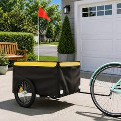 Bicycle Cargo Trailer Specs: Iron, 45kg Capacity, Tow Bar