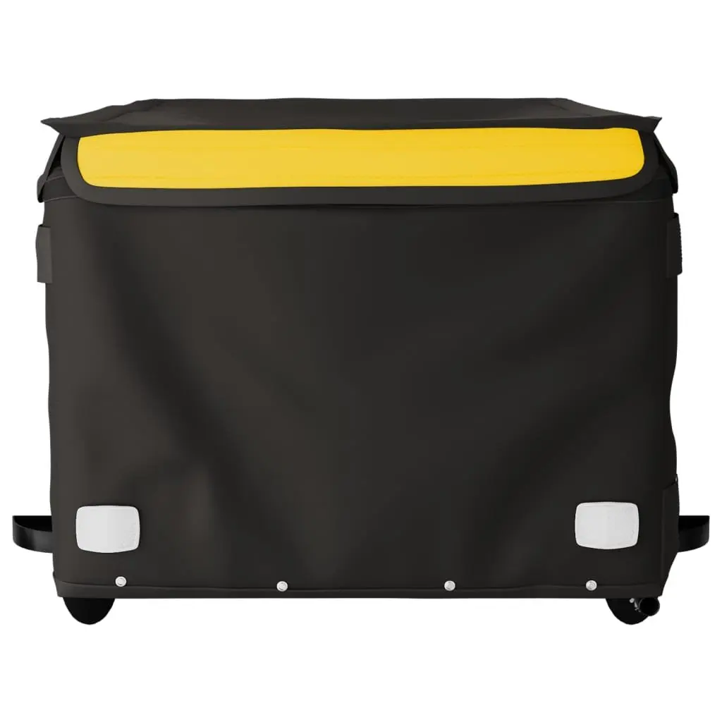 Bicycle Cargo Trailer for Transporting Goods Iron 45kg Load Capacity Black Yellow