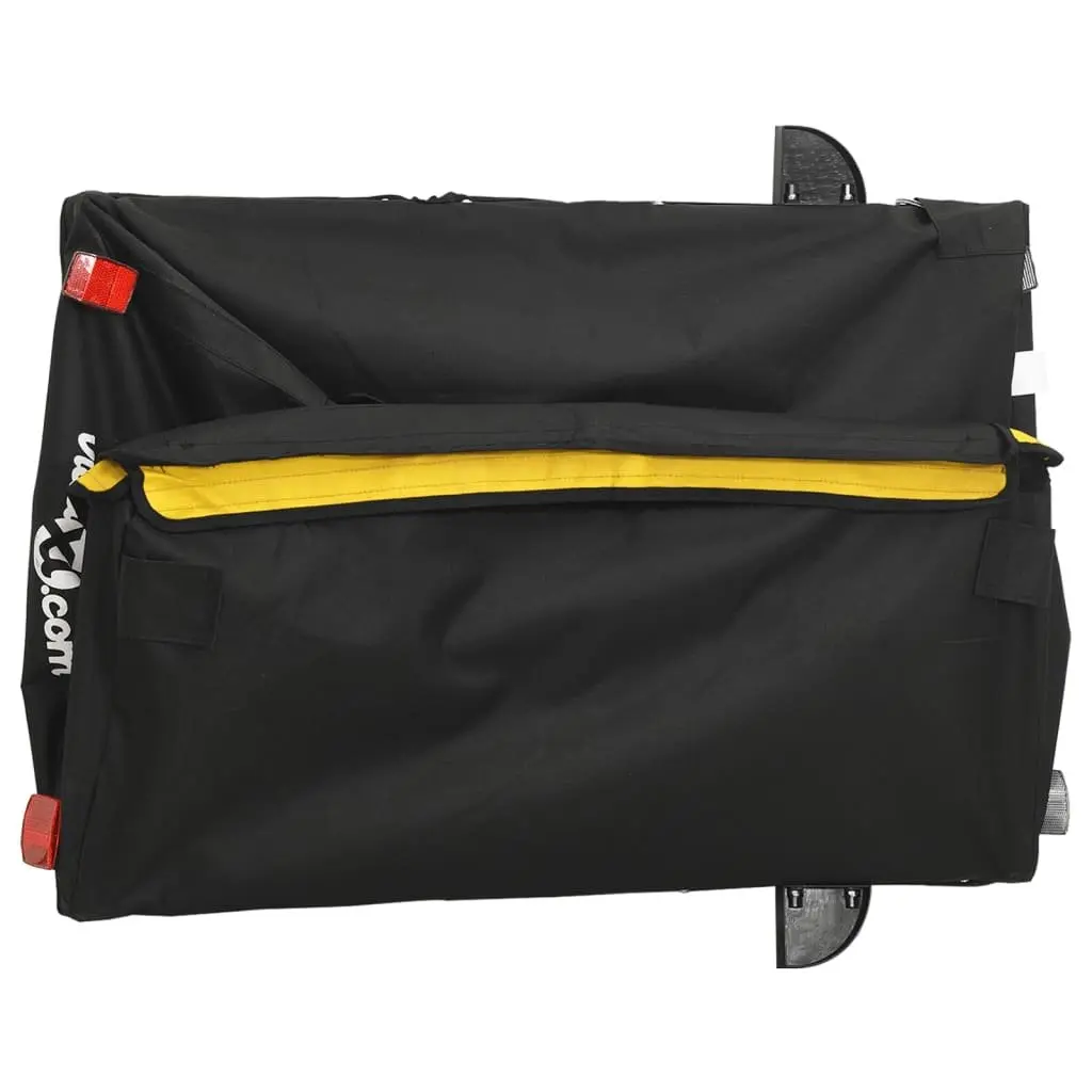Bicycle Cargo Trailer for Transporting Goods Iron 45kg Load Capacity Black Yellow
