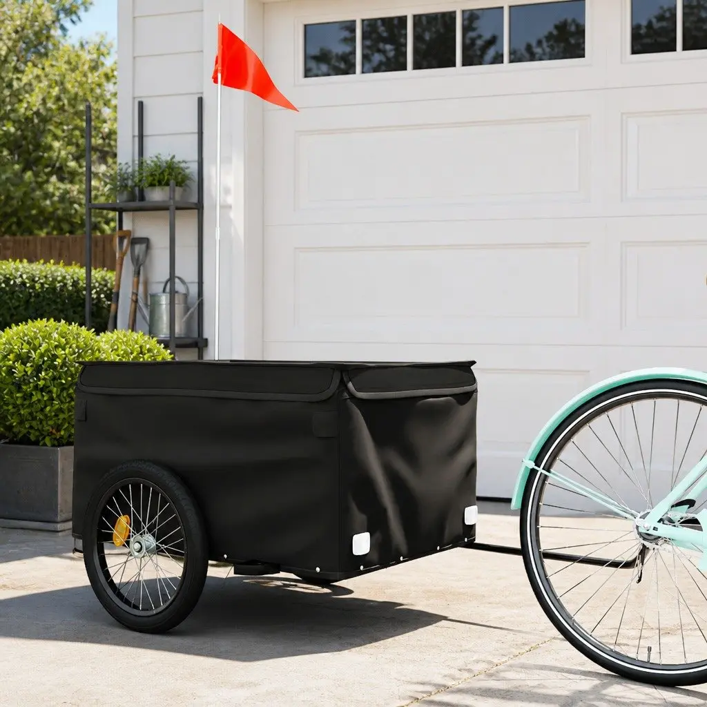 Black Bike Trailer for Cargo Transport