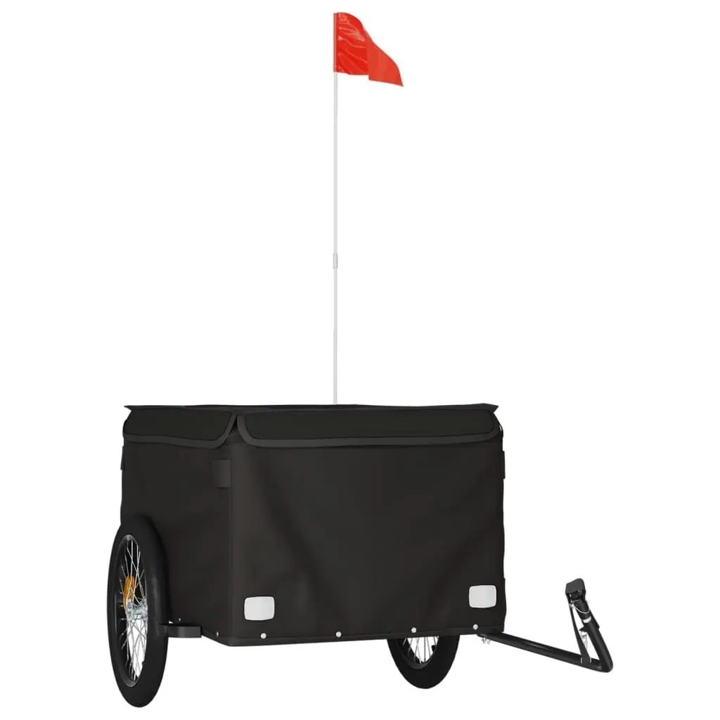 Bike Trailer Black Heavy Duty Cargo Cart for Bicycle 45kg Capacity