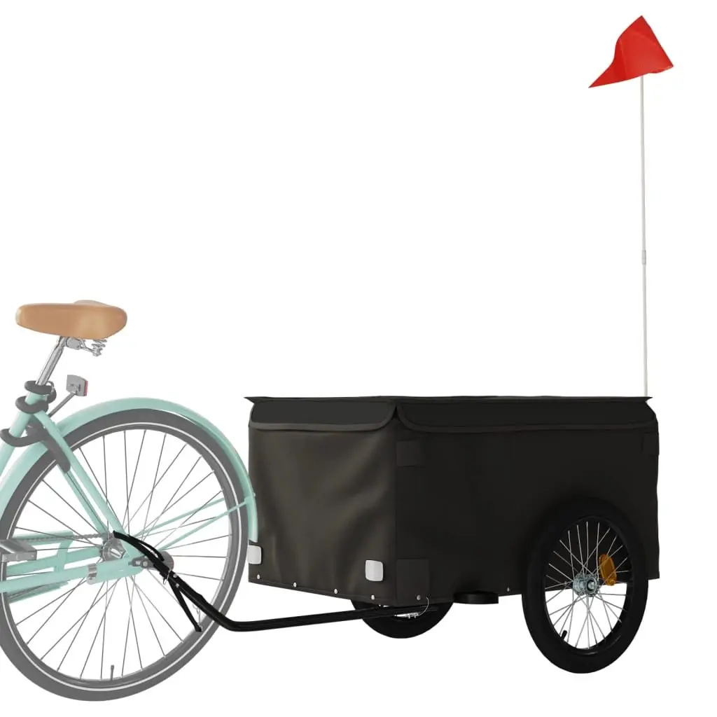 Bike Trailer Black Heavy Duty Cargo Cart for Bicycle 45kg Capacity