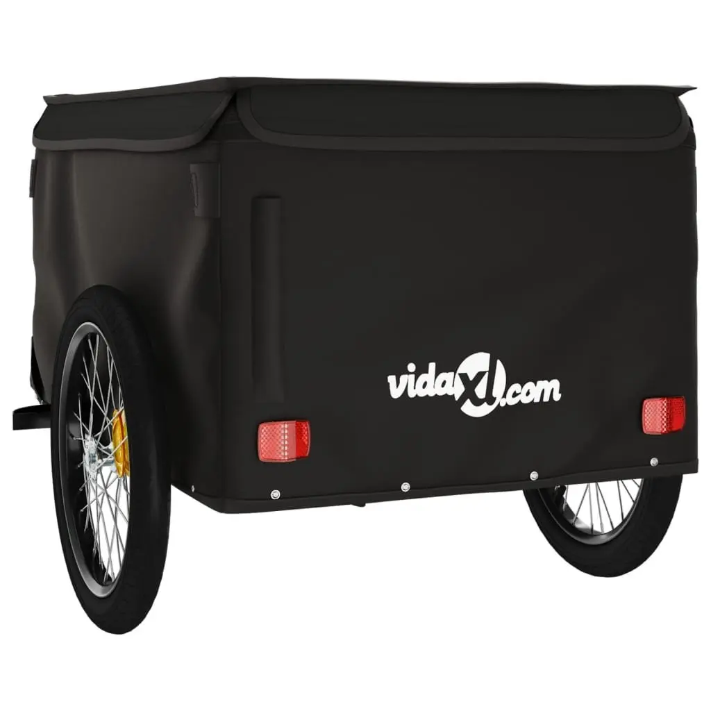 Bike Trailer Black Heavy Duty Cargo Cart for Bicycle 45kg Capacity