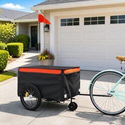 Bike Trailer Specifications: Iron, 45kg Capacity, Orange and Black