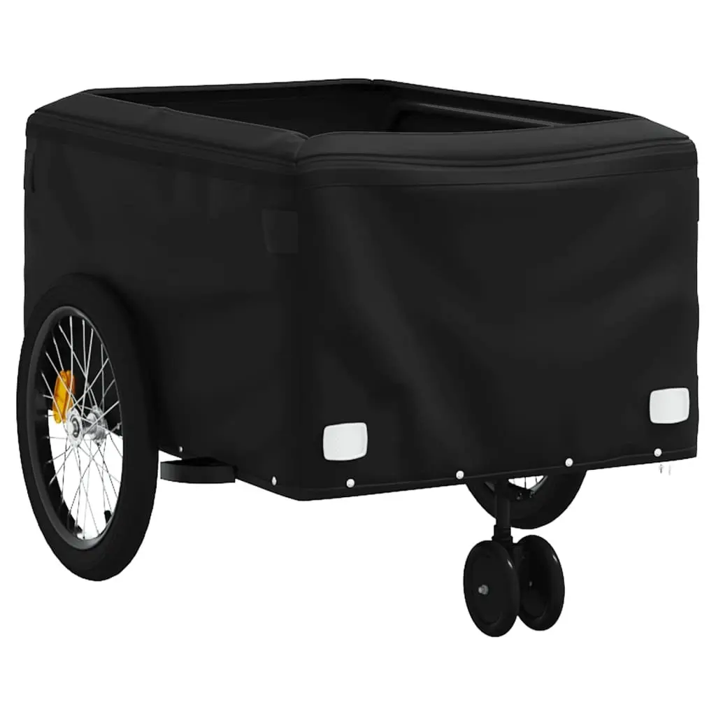 Bike Trailer Iron 45kg Load Capacity Orange Black Cargo Transport Bicycle