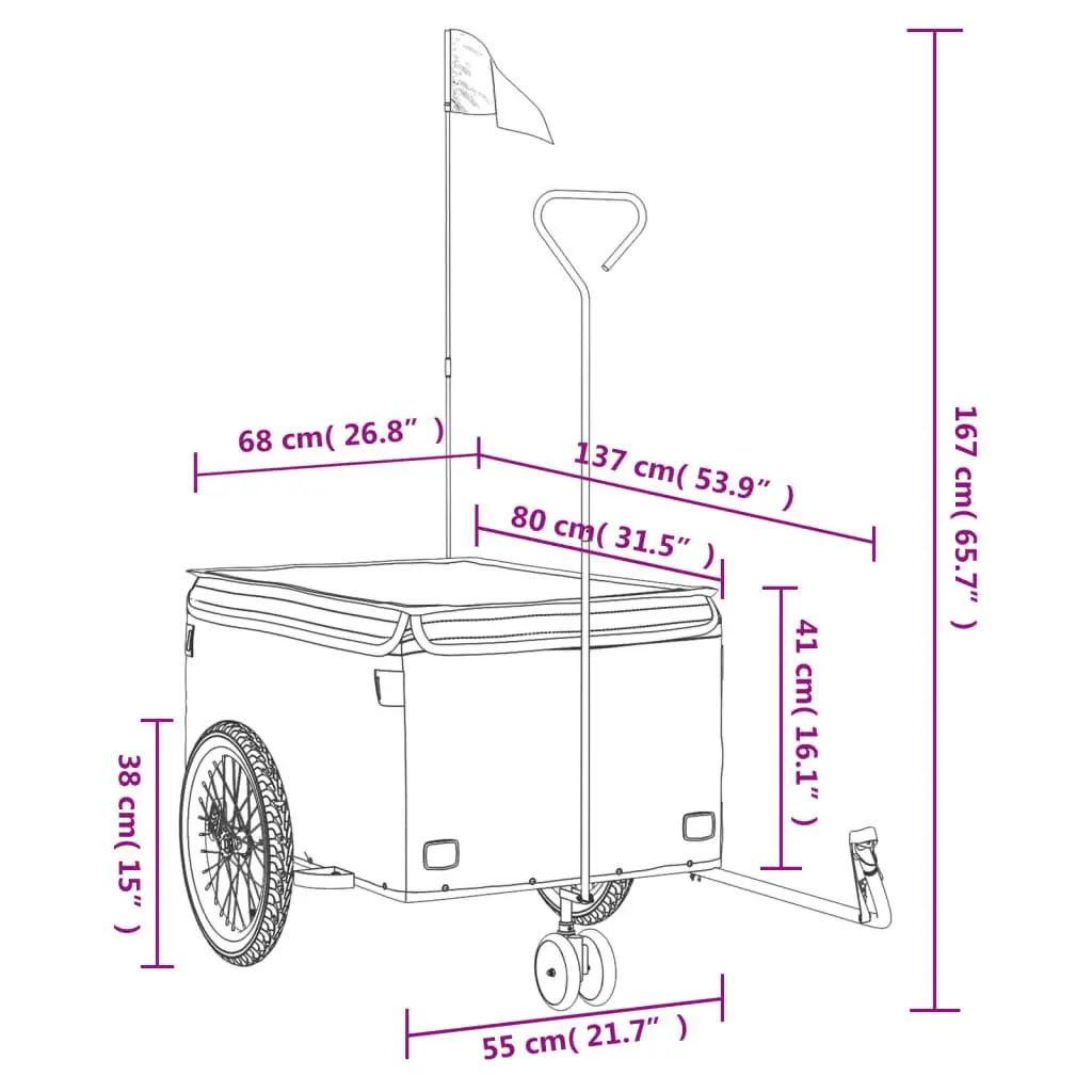 Bicycle Cargo Trailer with 45kg Capacity