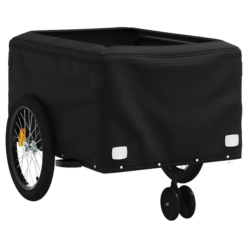 Bike Trailer Iron Frame 45kg Load Capacity Yellow Cargo Transport Cycling