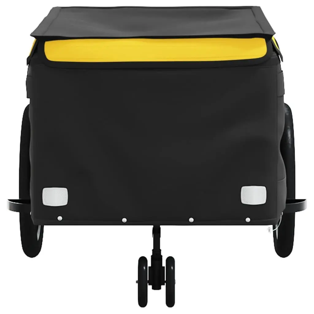 Bike Trailer Iron Frame 45kg Load Capacity Yellow Cargo Transport Cycling