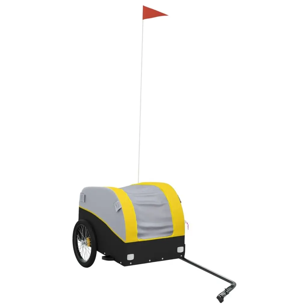 Bike Trailer Cargo Cart for Bicycle Hauling 30 kg Load Capacity Yellow Black Iron