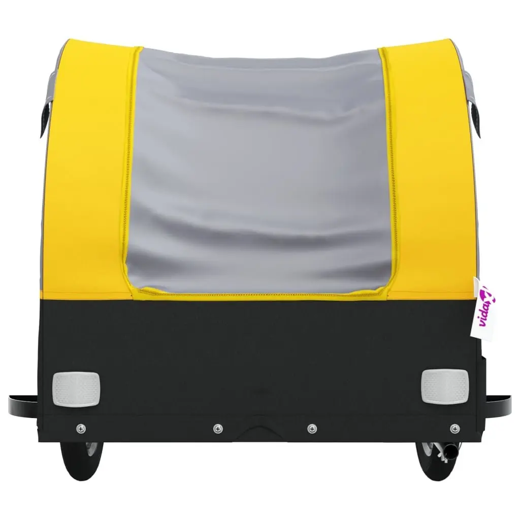 Bike Trailer Cargo Cart for Bicycle Hauling 30 kg Load Capacity Yellow Black Iron