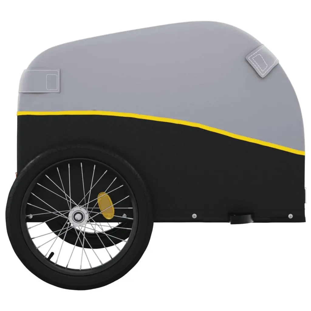Bike Trailer Cargo Cart for Bicycle Hauling 30 kg Load Capacity Yellow Black Iron
