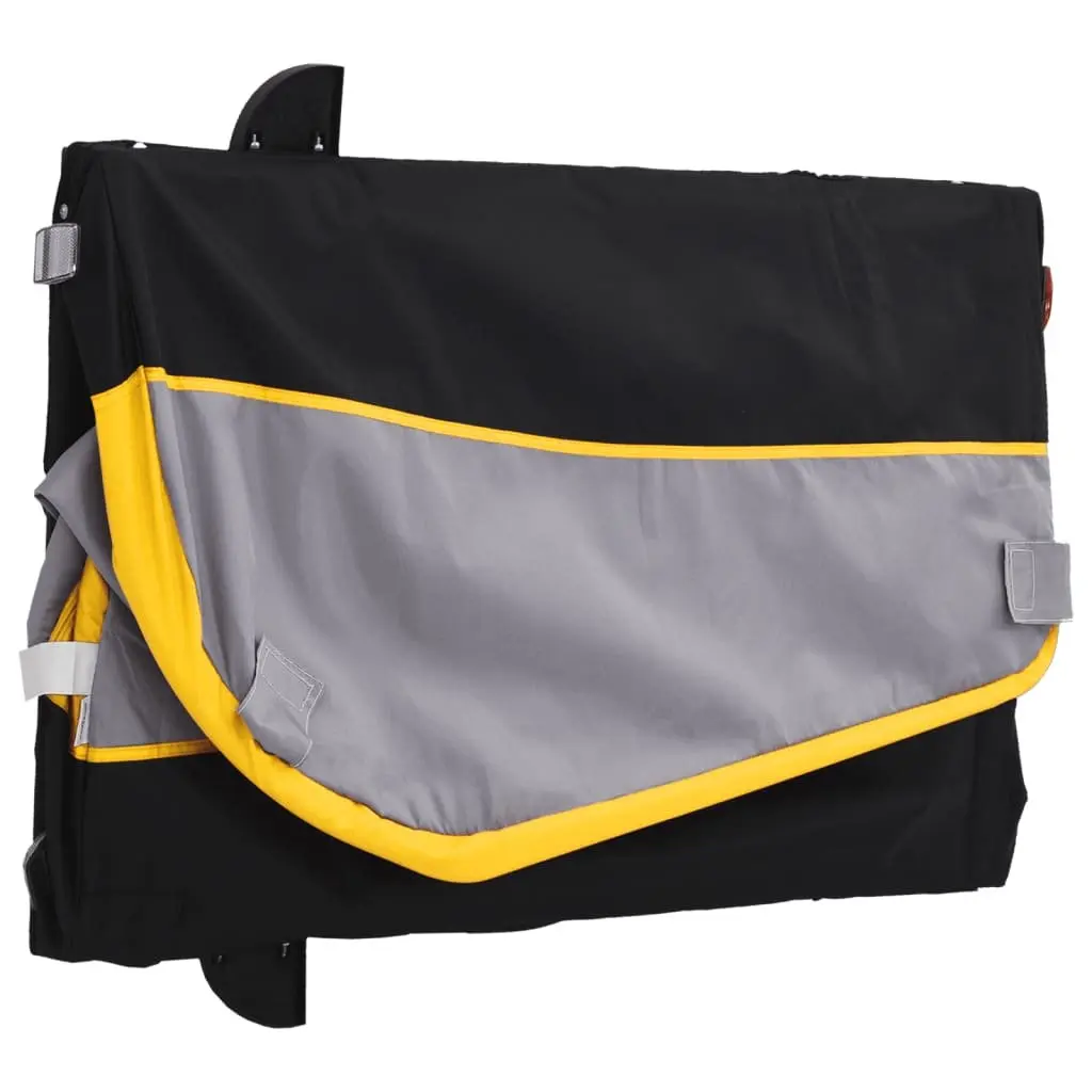 Bike Trailer Cargo Cart for Bicycle Hauling 30 kg Load Capacity Yellow Black Iron