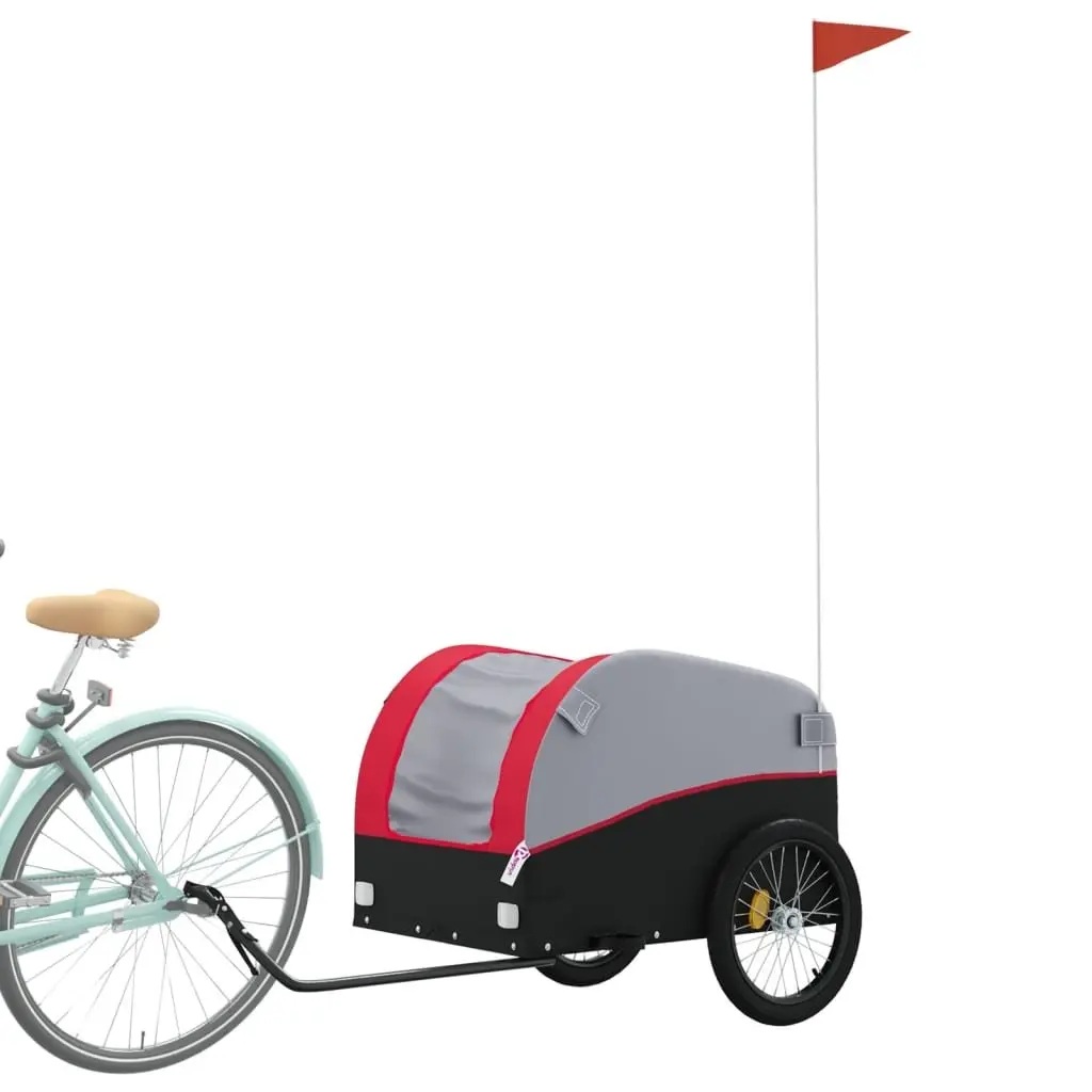 Heavy-Duty Red Iron Bike Cargo Trailer