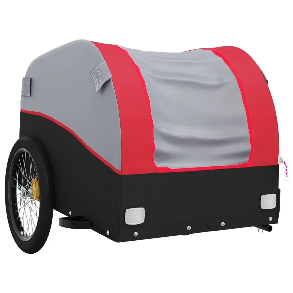 Heavy-Duty Red Iron Bike Cargo Trailer