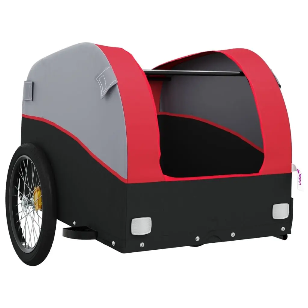 Heavy-Duty Red Iron Bike Cargo Trailer
