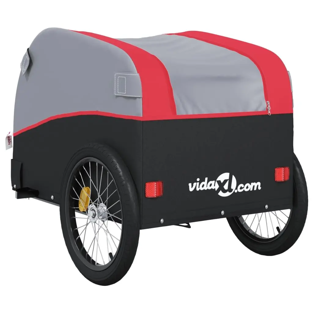 Heavy-Duty Red Iron Bike Cargo Trailer