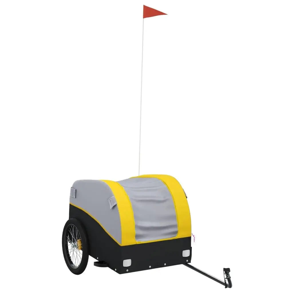 Bike Trailer 45kg Load Capacity Yellow Iron Heavy Duty Cargo Cart Bicycle