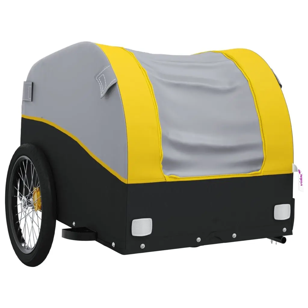 Bike Trailer 45kg Load Capacity Yellow Iron Heavy Duty Cargo Cart Bicycle