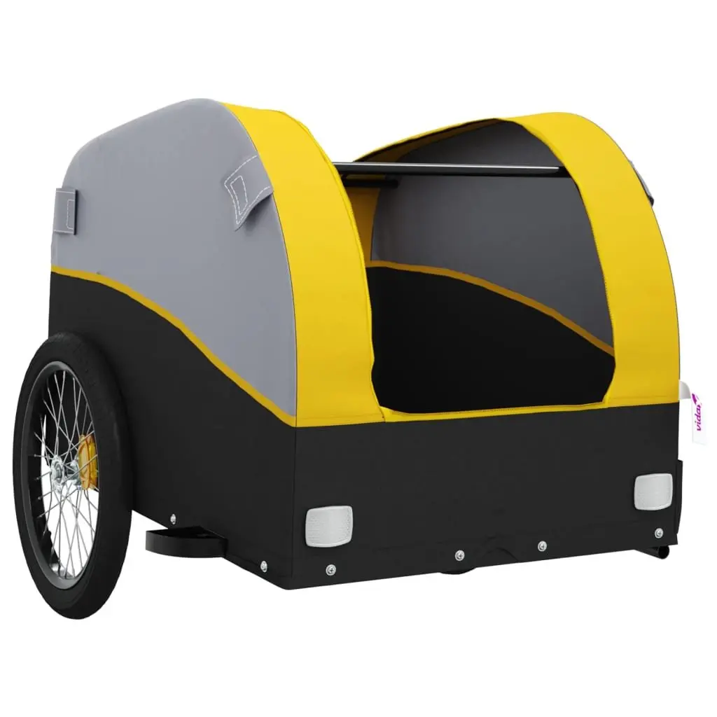 Bike Trailer 45kg Load Capacity Yellow Iron Heavy Duty Cargo Cart Bicycle