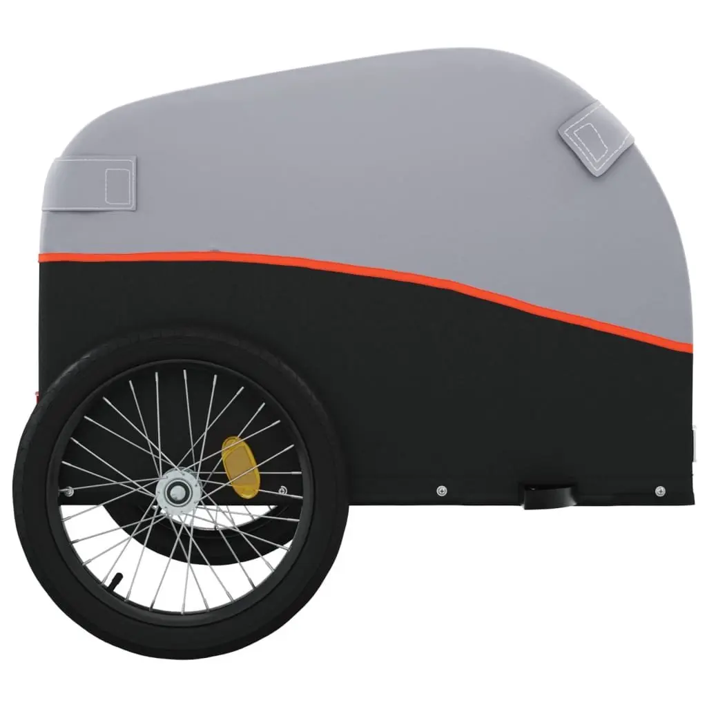 Bike Trailer for Cycling 45kg Load Capacity Iron Frame Orange Black