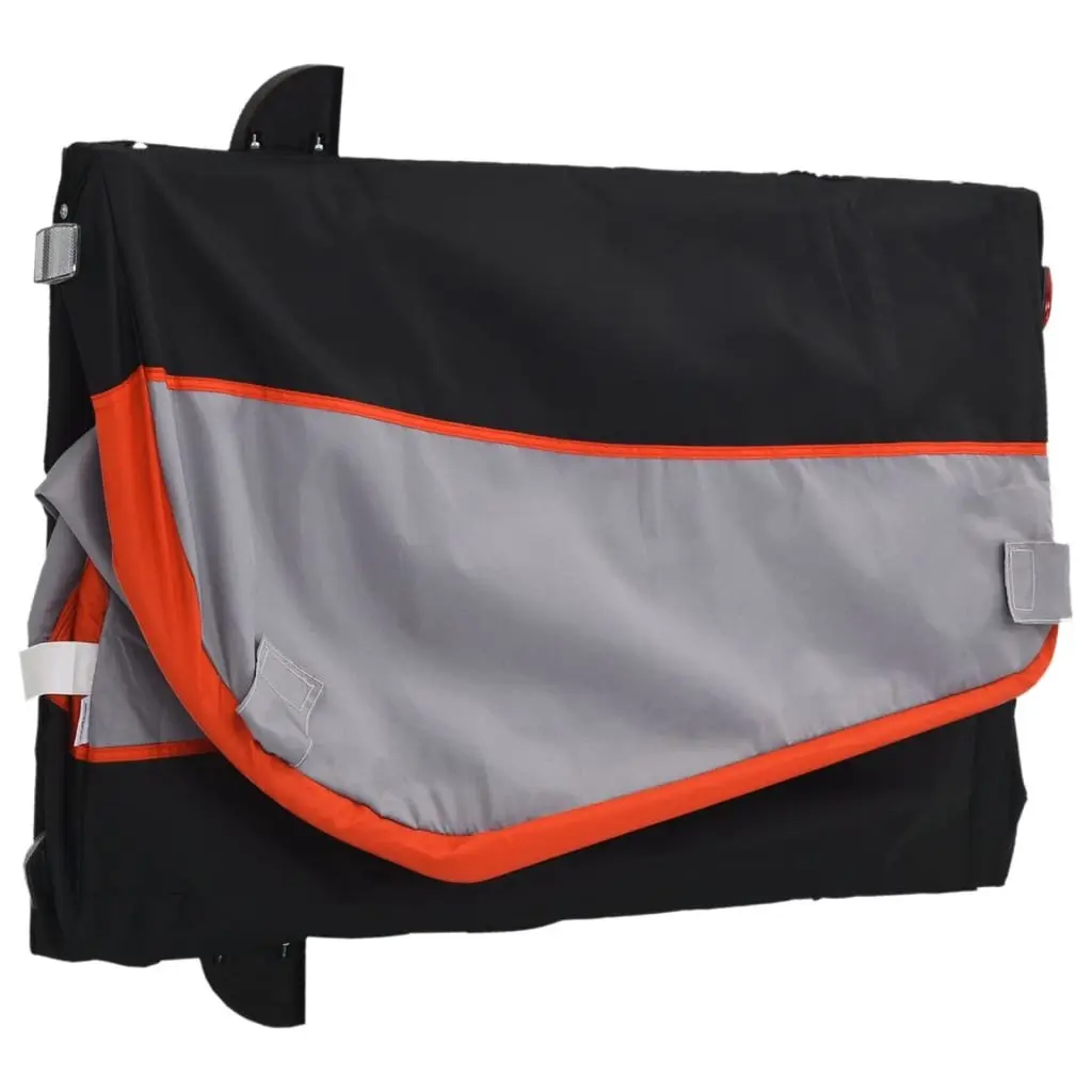 Bike Trailer for Cycling 45kg Load Capacity Iron Frame Orange Black