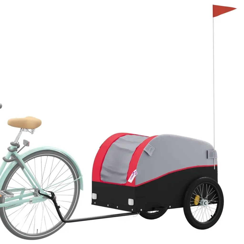 Bicycle Cargo Trailer for Hauling Heavy Goods Red Iron Cart