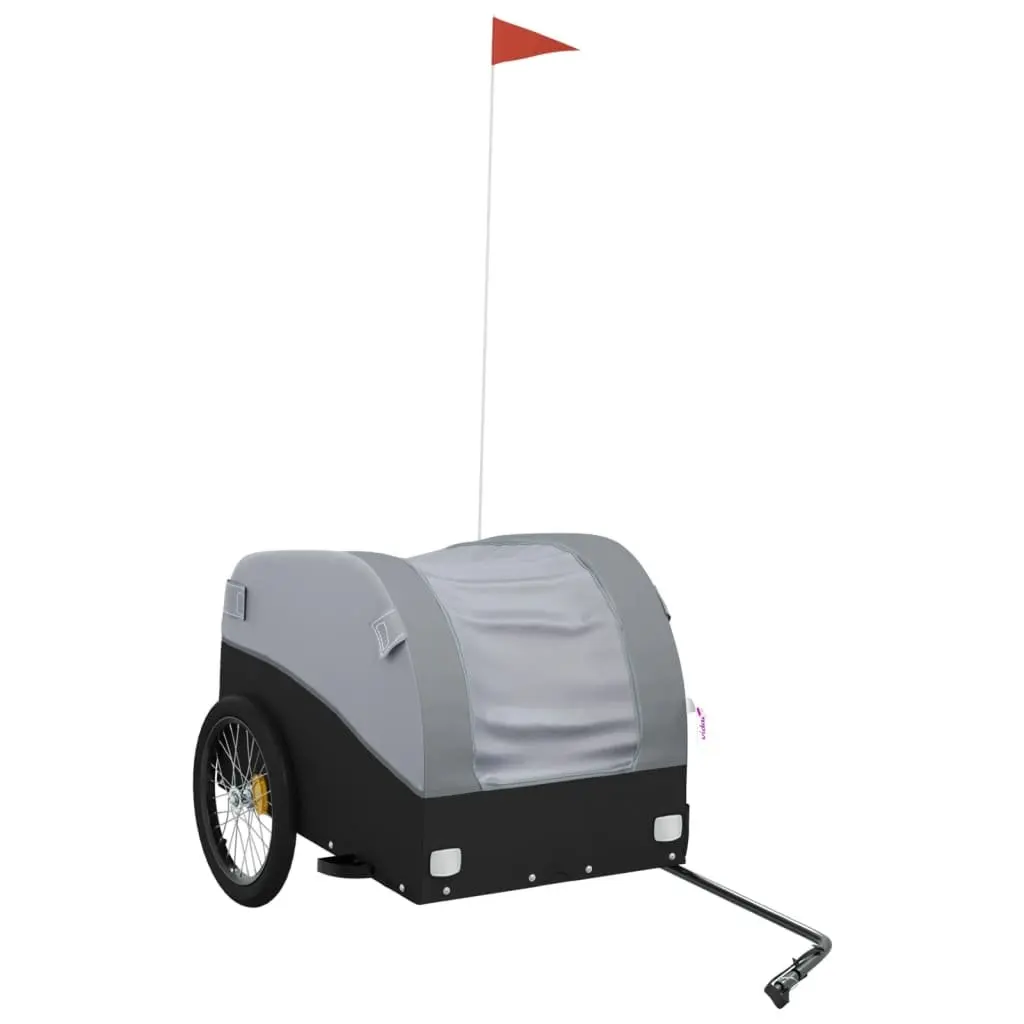 Bike Trailer 45kg Load Capacity Iron Grey Cargo Cart Bicycle Hauling Heavy Goods