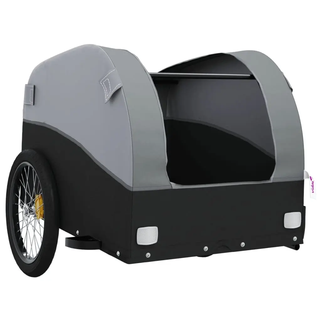 Bike Trailer 45kg Load Capacity Iron Grey Cargo Cart Bicycle Hauling Heavy Goods