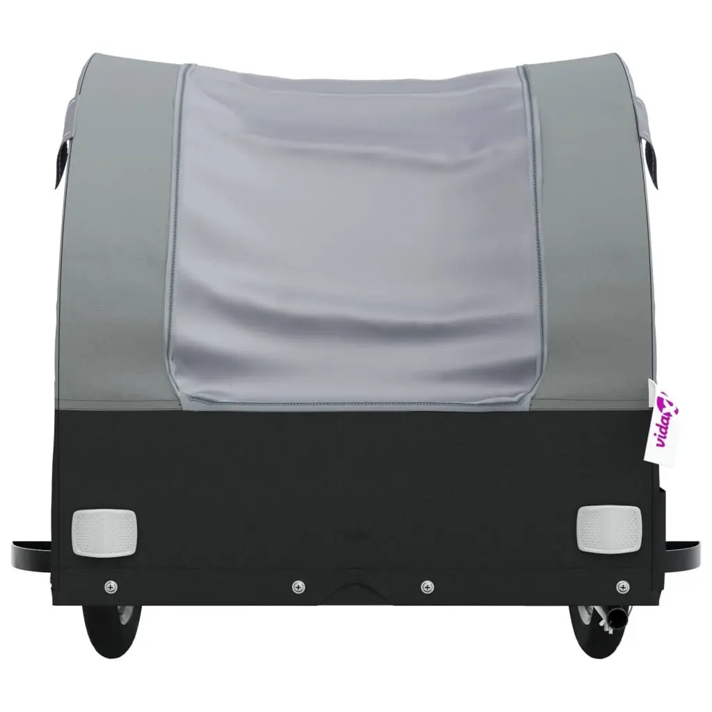 Bike Trailer 45kg Load Capacity Iron Grey Cargo Cart Bicycle Hauling Heavy Goods
