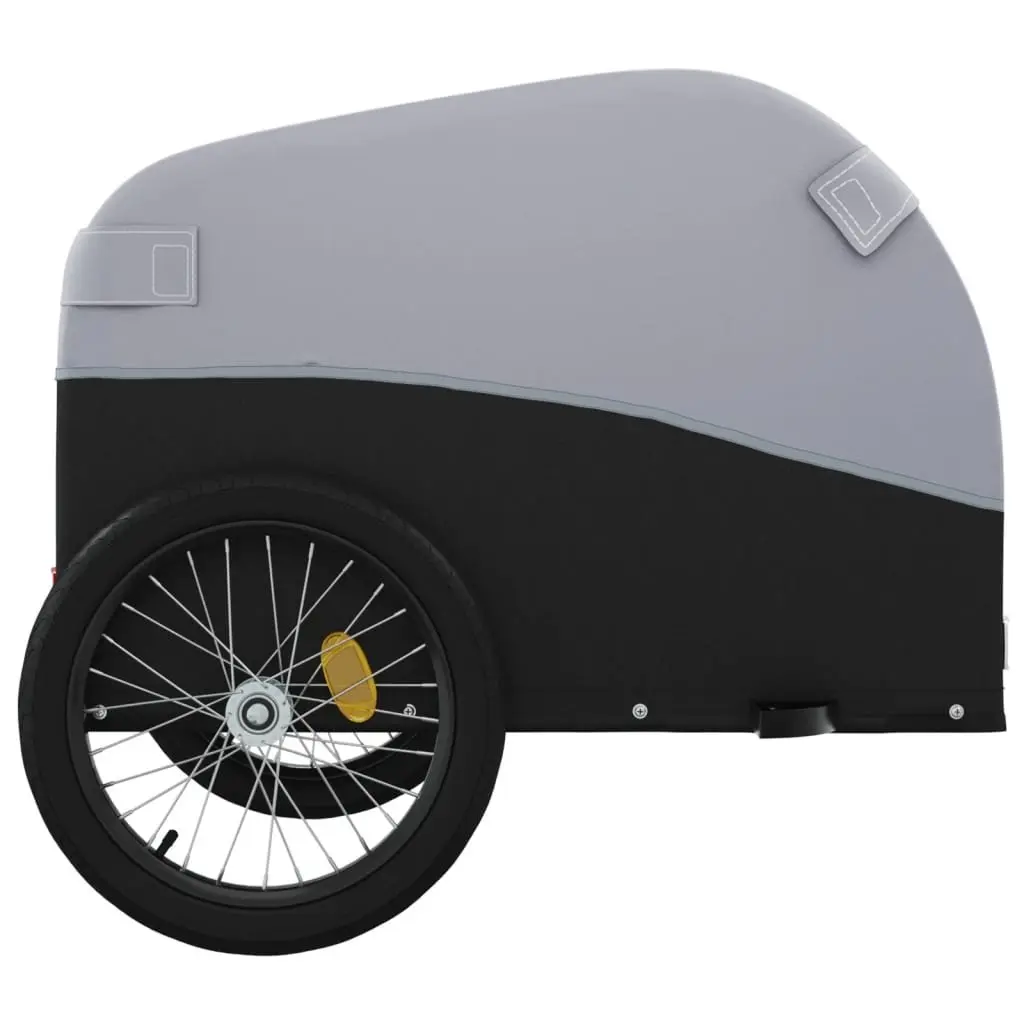 Bike Trailer 45kg Load Capacity Iron Grey Cargo Cart Bicycle Hauling Heavy Goods