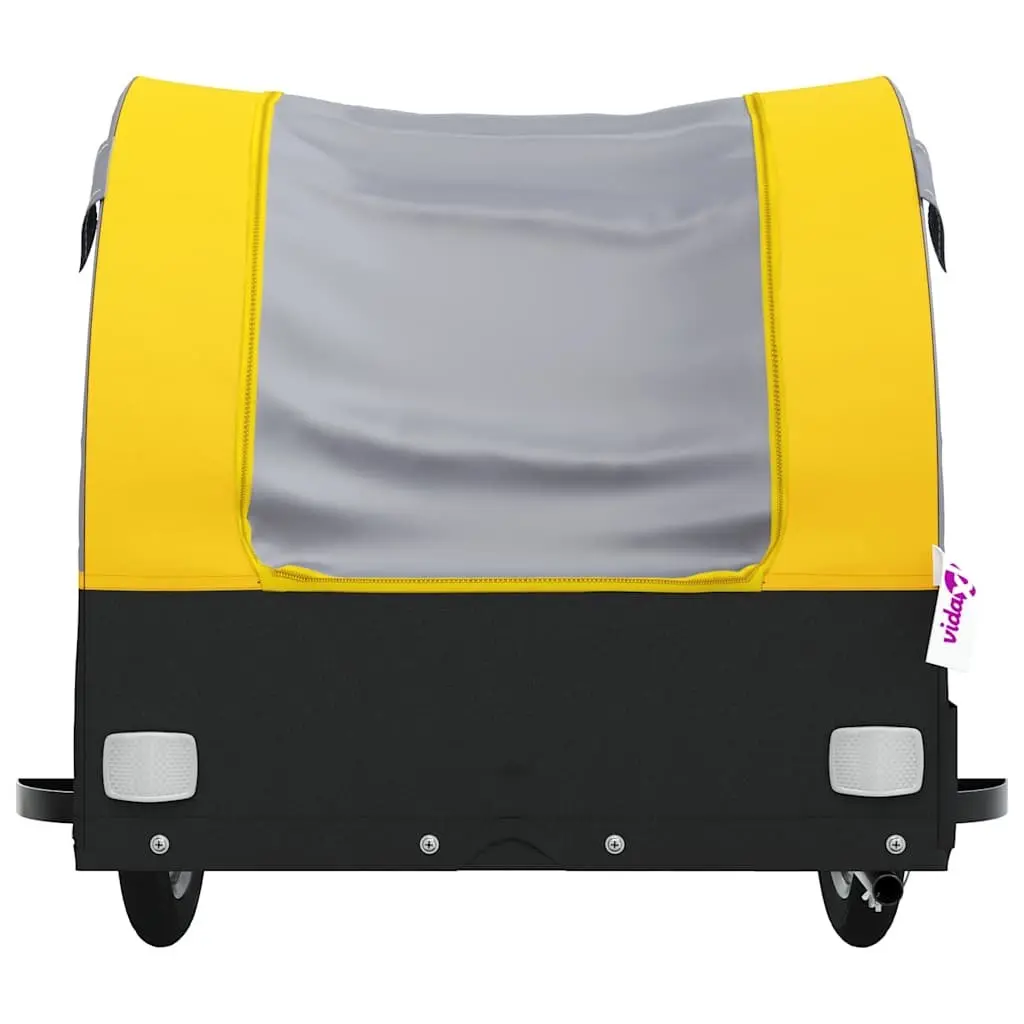 Bike Trailer Iron 45 kg Load Capacity Yellow Cargo Cart Bicycle Hauling